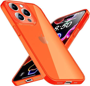 NALIA Klar Transparente Neon Silikon Hülle (iPhone 14 Pro Max), Smartphone Hülle, Orange