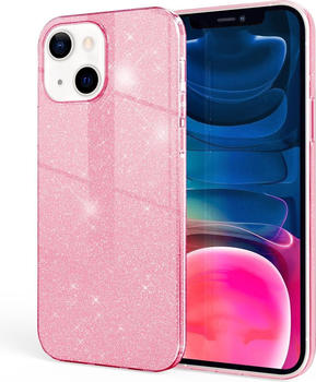 NALIA Glitzer Handyhülle (iPhone 13 mini), Smartphone Hülle, Pink