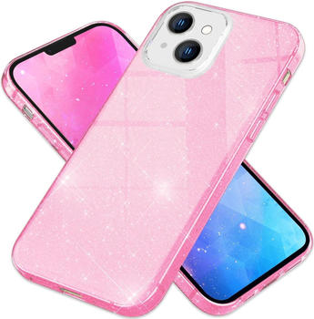 NALIA Glitzer Hülle (iPhone 14 Plus), Smartphone Hülle, Pink
