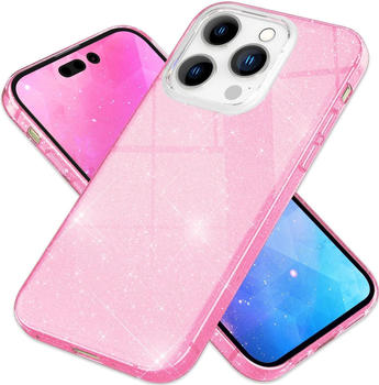 NALIA Glitzer Hülle (iPhone 14 Pro Max), Smartphone Hülle, Pink