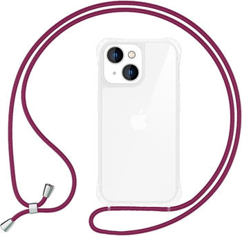 NALIA Hülle mit Kette (iPhone 14 Plus), Smartphone Hülle, Rot