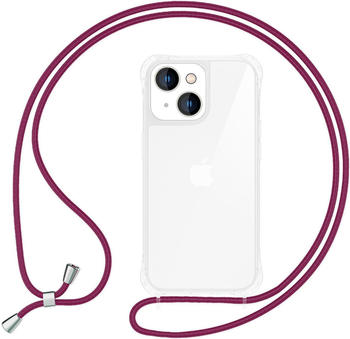 NALIA Hülle mit Kette (iPhone 14), Smartphone Hülle, Rot