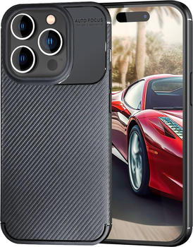 NALIA Carbon Look Silikon Hülle (iPhone 15 Pro), Smartphone Hülle, Schwarz NALIA Carbon Look Silikon Hülle (iPhone 15 Pro), Smartphone Hülle, Schwarz