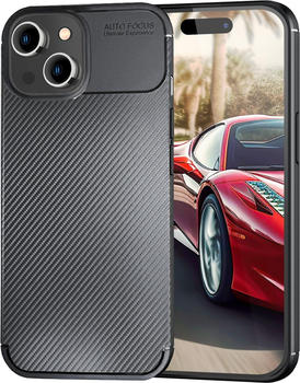 NALIA Carbon Look Silikon Hülle (iPhone 15), Smartphone Hülle, Schwarz NALIA Carbon Look Silikon Hülle (iPhone 15), Smartphone Hülle, Schwarz