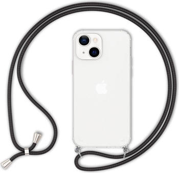 NALIA Klare Hülle mit Kette zum Umhängen (iPhone 13 mini), Smartphone Hülle, Schwarz
