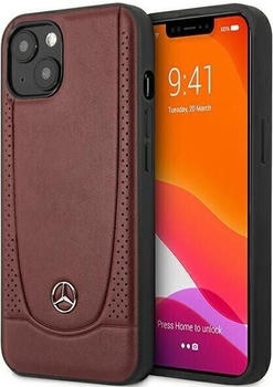 Mercedes-Benz MEHCP14MARMRE iPhone 14 Plus 6,7\" czerwony/red hardcase Leather Urban Bengale (iPhone 14 Plus), Smartphone Hülle, Rot