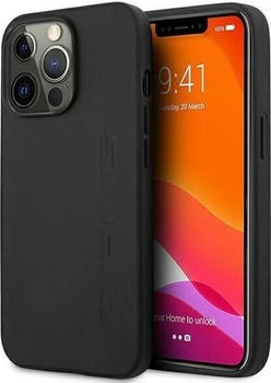 Mercedes-Benz AMG AMHCP14XDOLBK iPhone 14 Pro Max 6,7\" czarny/black hardcase Leather Hot Stamped (iPhone 14 Pro Max), Smartphone Hülle, Schwarz
