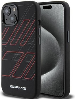 Mercedes-Benz AMG AMHMP15M23SSPK iPhone 15 Plus / 14 Plus 6.7\" czarny/black hardcase Silicone Large Rhombuses Patt (iPhone 15 Plus), Smartphone Hülle, Schwarz