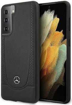 Mercedes-Benz Perforated Hülle mit Metal Logo (Galaxy S21), Smartphone Hülle, Schwarz
