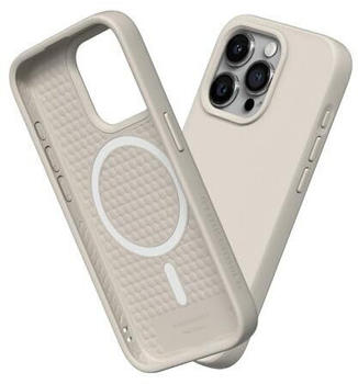 Rhinoshield Case kompatibel mit [iPhone 15 Pro] | SolidSuit - MagSafe-kompatibel -Stoßdämpfende & schlanke Schutzhülle mit Premium Finish Sandbeige
