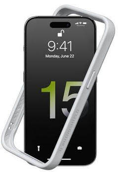 Rhinoshield Bumper Case kompatibel mit [iPhone 15 Pro] | CrashGuard - Stoßdämpfende Schutzhülle im schlanken Design Platinum Grau