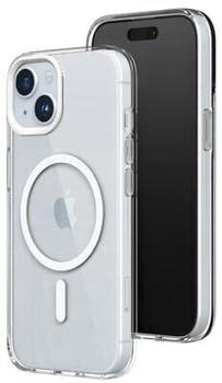 Rhinoshield Clear Case kompatibel mit MagSafe für [iPhone 15]|Überragende Magnetstärke, Vergilbungsresistenz, Kristallklar, optimaler Schutz und personalisierbar - Weiß Kamera-Ring