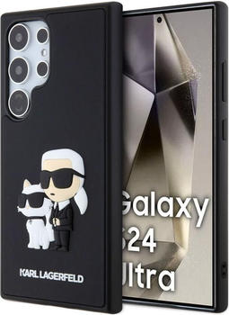 Karl Lagerfeld KLHCS24L3DRKCNK S24 Ultra S928 czarny/black hardcase 3D Rubber Karl&Choupette (Samsung Galaxy S24 Ultra), Smartphone Hülle, Schwarz