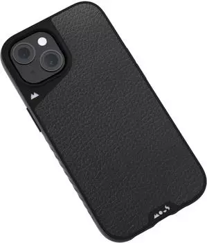 Mous Hülle für iPhone 15 MagSafe Kompatibel Case - Limitless 5.0 - Schwarzes Leder - Handyhülle iPhone 15 Case - Schutzhuelle