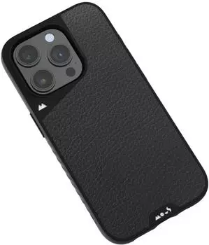 Mous Hülle für iPhone 15 Pro Max MagSafe Kompatibel Case - Limitless 5.0 - Schwarzes Leder - Handyhülle iPhone 15 Pro Max Case - Schutzhuelle
