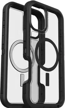 OtterBox Defender XT mit MagSafe (iPhone 16 Plus), Smartphone H&uuml;lle, Schwarz, Transparent