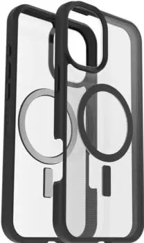 OtterBox React mit MagSafe (iPhone 16 Plus), Smartphone H&uuml;lle, Transparent, Schwarz