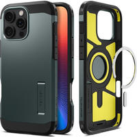 Spigen Tough Armor MagSafe H&uuml;lle mit Standfu&szlig; f&uuml;r iPhone 16 Pro - Gr&uuml;n