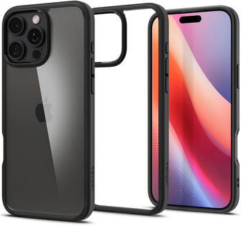 Spigen Handyh&uuml;lle f&uuml;r iPhone 16 Pro Max, Spigen Ultra Hybrid, Transparent-Schwarz