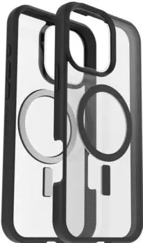 OtterBox React mit MagSafe (iPhone 16 Pro Max), Smartphone H&uuml;lle, Transparent, Schwarz