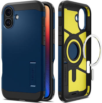 Spigen Handyh&uuml;lle f&uuml;r iPhone 16, Spigen Tough Armor Mag mit MagSafe, Dunkelblau