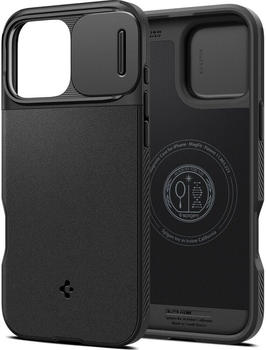 Spigen Handyh&uuml;lle f&uuml;r iPhone 16 Pro Max, Spigen Optik Armor Mag mit MagSafe, Schwarz