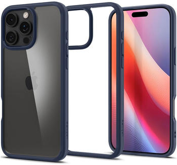 Spigen Handyh&uuml;lle f&uuml;r iPhone 16 Pro Max, Spigen Ultra Hybrid, Transparent-Dunkelblau