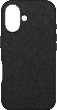 OtterBox Symmetry Cactus Leather mit MagSafe (iPhone 16), Smartphone H&uuml;lle, Schwarz