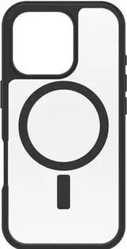 OtterBox React mit MagSafe (iPhone 16 Pro), Smartphone H&uuml;lle, Transparent, Schwarz
