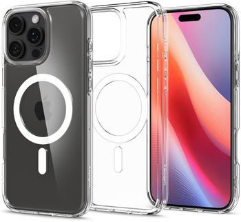 Spigen Handyh&uuml;lle f&uuml;r iPhone 16 Pro, Spigen Ultra Hybrid Mag mit MagSafe, Transparent-Wei&szlig;