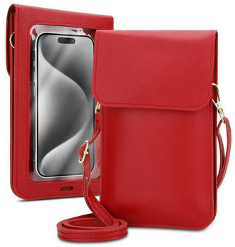 Cadorabo Handytasche für Lenovo Z5S (1-tlg), Hülle Handytasche zum Umhängen Damen Handtasche Handyfach PU Leder, ROT Cadorabo Handytasche für Lenovo Z5S (1-tlg), Hülle Handytasche zum Umhängen Damen Handtasche Handyfach PU Leder, ROT