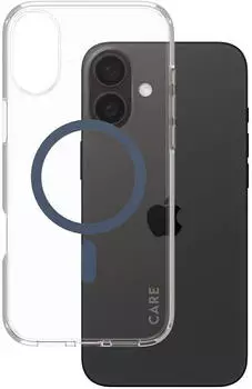PanzerGlass CARE by Flagship Case Transparent Urban Combat m. Blau MagSafe iPhone 24 6.7" (iPhone 16 Plus), Smartphone Hülle, Transparent