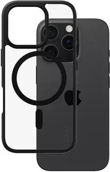 PanzerGlass CARE by Flagship Case Transparent Urban Combat m. Schwarz Rahmen & MagSafe iPhone 24 6 (iPhone 16 Pro), Smartphone H&uuml;lle, Transparent
