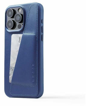 mujjo Lederhülle Wallet iPhone 15 Pro Max blau - MUJJO-CL-042-BL