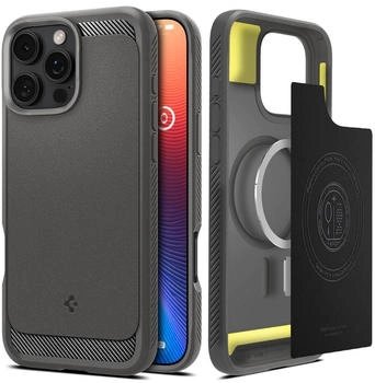 Spigen Rugged Armor MagSafe - Grey - iPhone 16 Pro