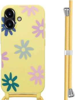 imoshion Apple iPhone 16 Hülle - Silikon - imoshion Soft Case/Hülle mit Band/Backcover - Handyhülle Bunt - Blumen & Natur Design