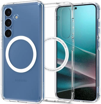 Spigen Handyh&uuml;lle f&uuml;r Galaxy S25 Plus, Spigen Ultra Hybrid Mag mit MagSafe, Transparent-Wei&szlig;