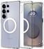 Spigen Handyhülle für Galaxy S25 Ultra, Spigen Ultra Hybrid Mag mit MagSafe, Transparent-Weiß