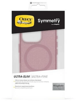 OtterBox Symmetry mit MagSafe (Apple iPhone 16 Pro), Smartphone H&uuml;lle, Transparent, Pink