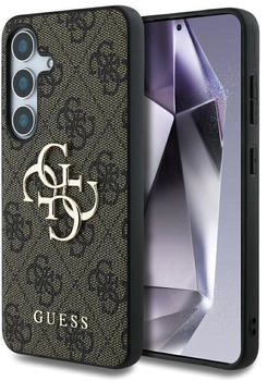 Guess Handyhülle für Galaxy S25, Guess Hardcase 4G Big Metal Logo, Braun