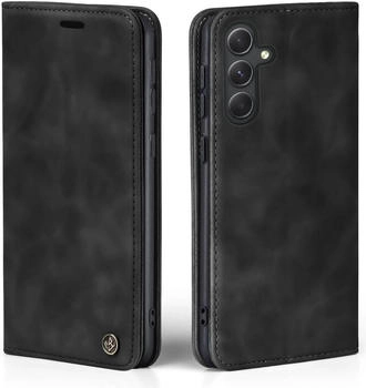 Tec-Expert Handyhülle für Samsung Galaxy A55 5G Klapphülle Bookcase Flip Cover Handy Tasche Hülle Etui Farbe: Schwarz