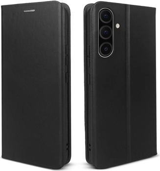 Tec-Expert Handyhülle für Samsung Galaxy A36 5G Echtleder Flip Cover Hülle Case Kartenfach RFID Schutz Farbe: Schwarz