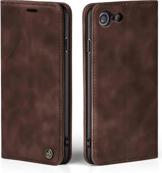 Tec-Expert Handy H&uuml;lle f&uuml;r Apple iPhone 7 / 8 / SE 2020 Klapph&uuml;lle Bookcase Flip Cover Handy Tasche Etui Farbe: Dunkebraun