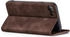 Tec-Expert Handy Hülle für Apple iPhone 7 / 8 / SE 2020 Klapphülle Bookcase Flip Cover Handy Tasche Etui Farbe: Dunkebraun