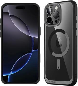 Supcase Handyhülle für iPhone 16 Pro, Supcase UB Mag mit MagSafe (CC), Transparent-Schwarz
