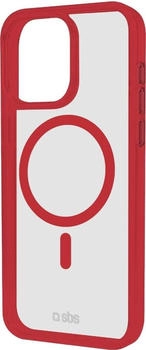 SBS Mobile Case f&uuml;r iPhone 16 mit farbigen R&auml;ndern, kompatibel mit MagSafe Aufladung, Red