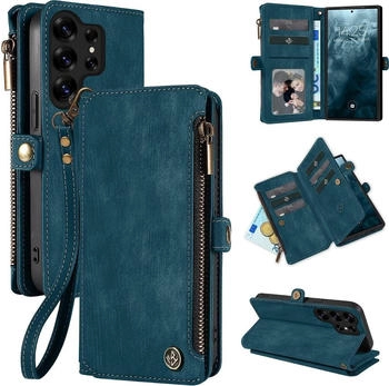 Tec-Expert Handy Hülle für Samsung Galaxy S25 Ultra Geldbeutel Geldbörse RFID Schutz Klapphülle Cover Schutzhülle Wallet Farbe: Petrol