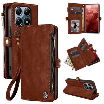 Tec-Expert Handy Hülle für Xiaomi 14T Pro Geldbeutel Geldbörse RFID Schutz Klapphülle Cover Schutzhülle Wallet Farbe: Dunkelbraun