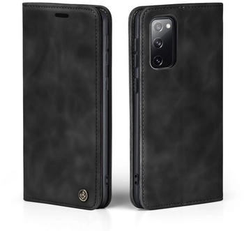 Tec-Expert Handy Hülle für Samsung Galaxy S20 FE Klapphülle Bookcase Flip Cover Handy Tasche Etui Farbe: Schwarz