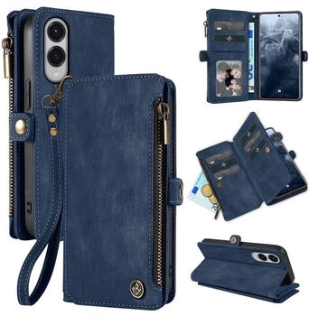 Tec-Expert Handy Hülle für Samsung Galaxy S25 Edge Geldbeutel Geldbörse RFID Schutz Klapphülle Cover Schutzhülle Wallet Farbe: Blau